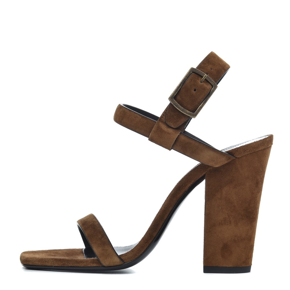 🆕 Saint Laurent | Suede Oak 100 Ankle Strap Sandals 36